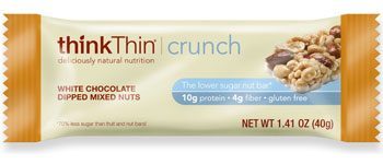 Think Thin White Chocolate Dipped Mixed Nuts Crunch Bar