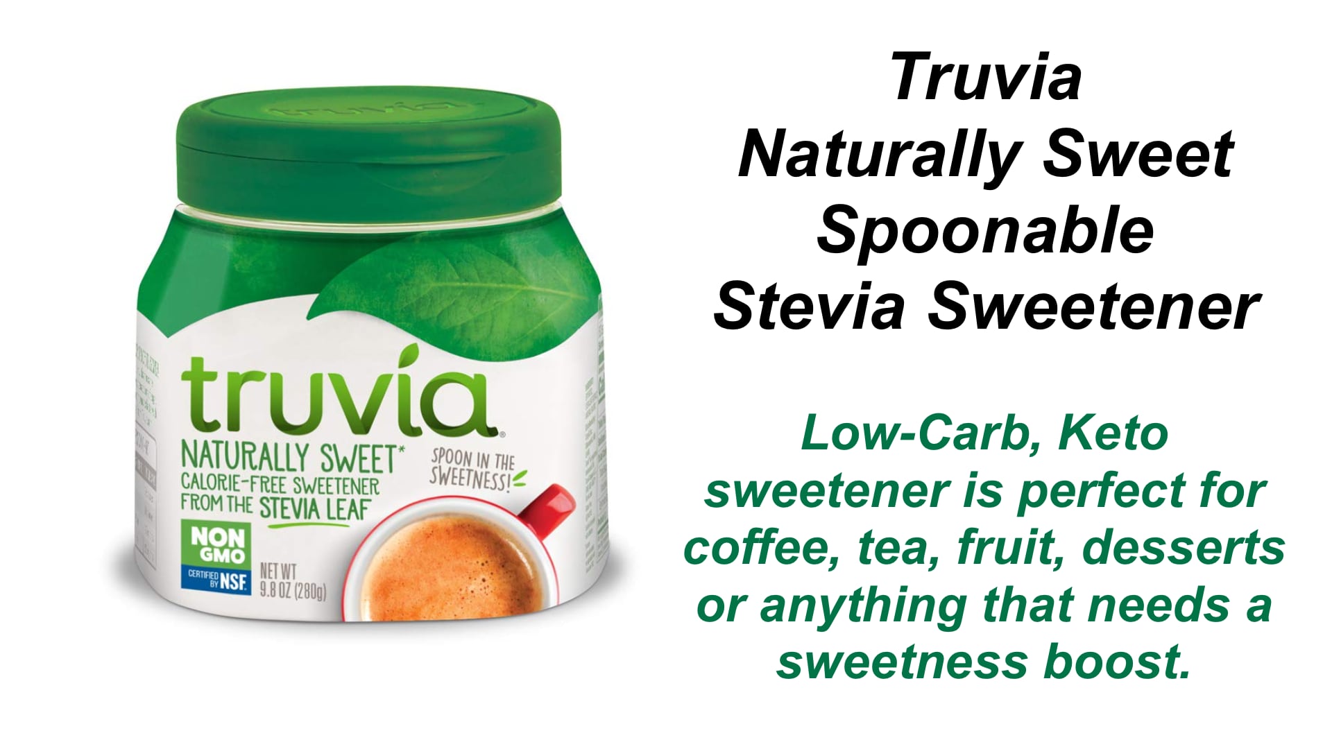 Truvia Spoonable Stevia Sweetener 9.8 oz. container